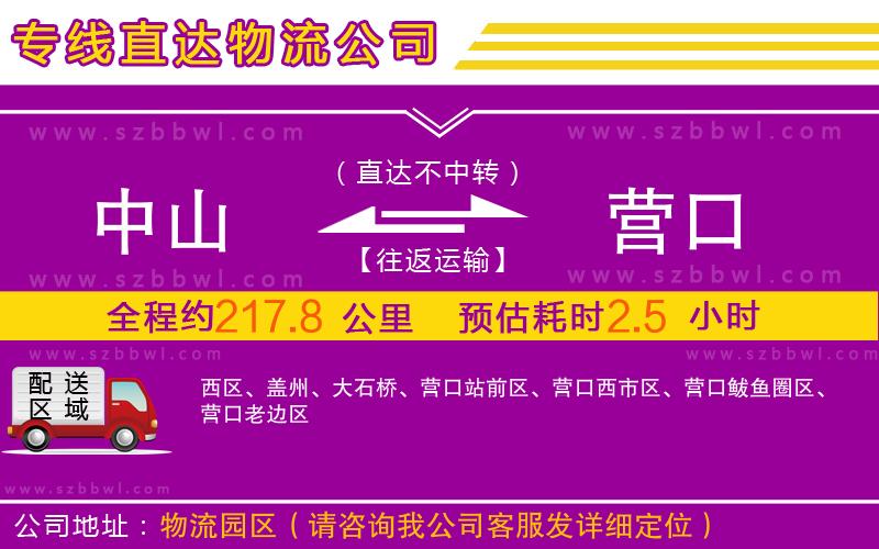 中山到營(yíng)口物流公司