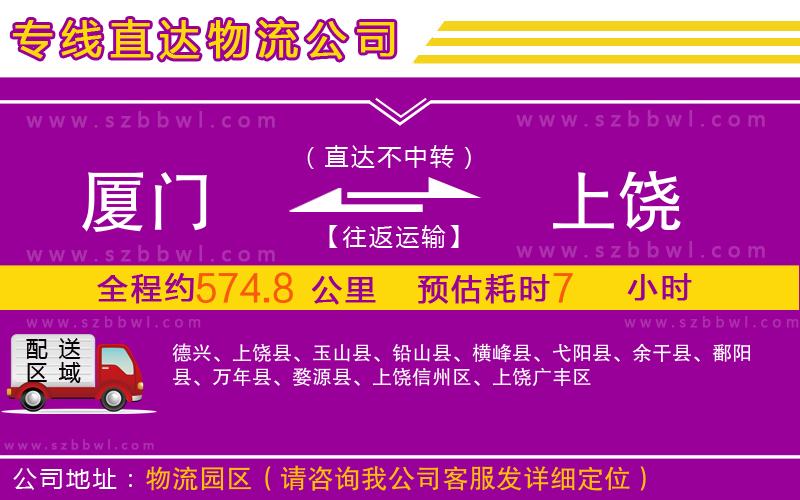 廈門到上饒物流專線