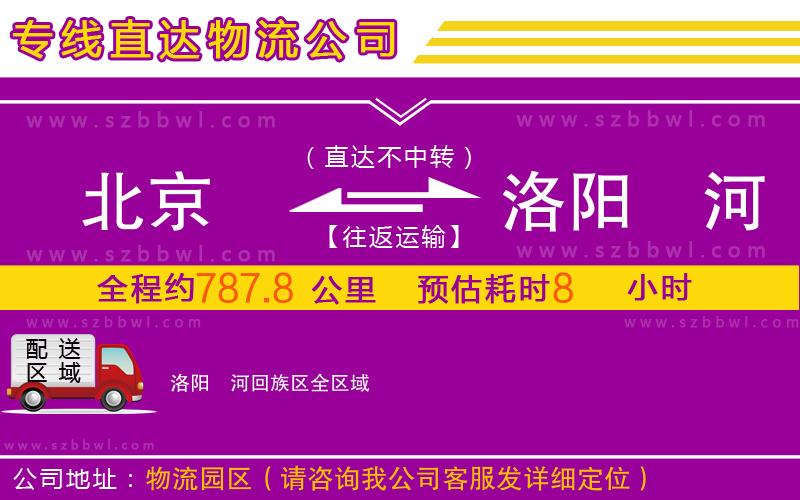 北京到洛陽(yáng)瀍河回族區(qū)物流公司