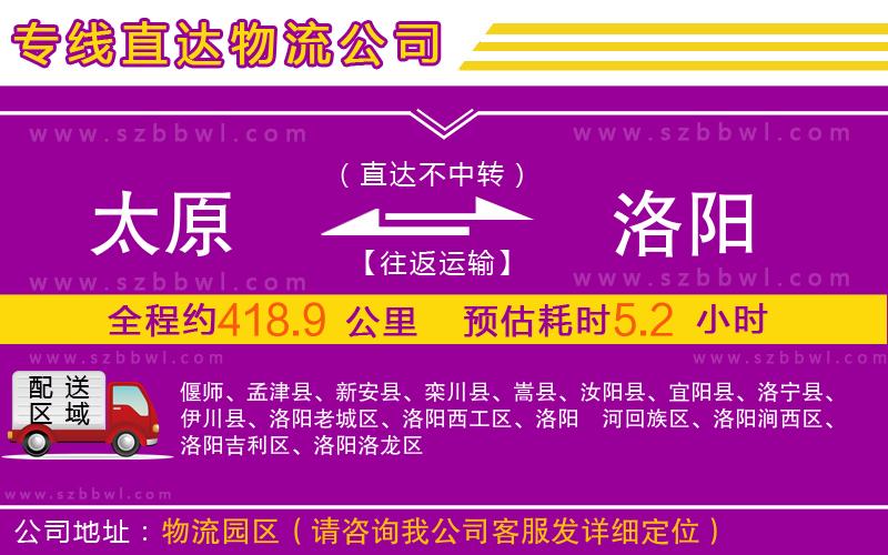 太原到洛陽物流專線