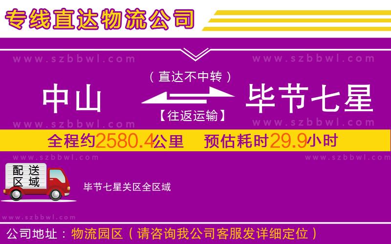 中山到畢節(jié)七星關(guān)區(qū)物流專線