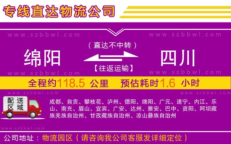 綿陽到四川物流專線