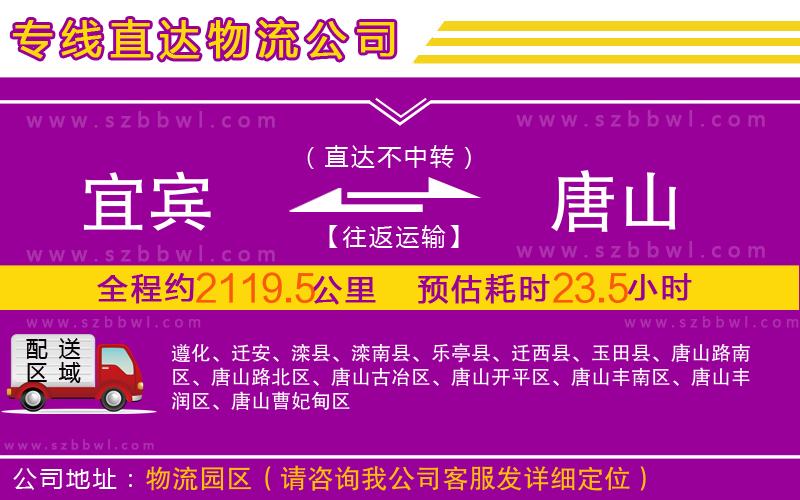 宜賓到唐山物流專線