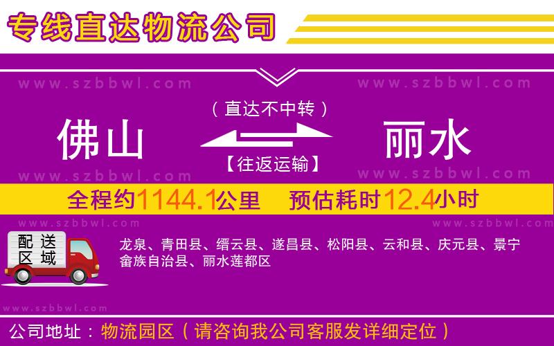 佛山到麗水物流專線