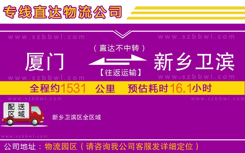 廈門到新鄉(xiāng)衛(wèi)濱區(qū)物流專線