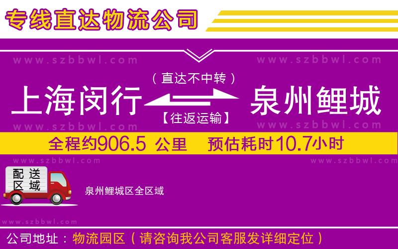 上海閔行區(qū)到泉州鯉城區(qū)物流專線