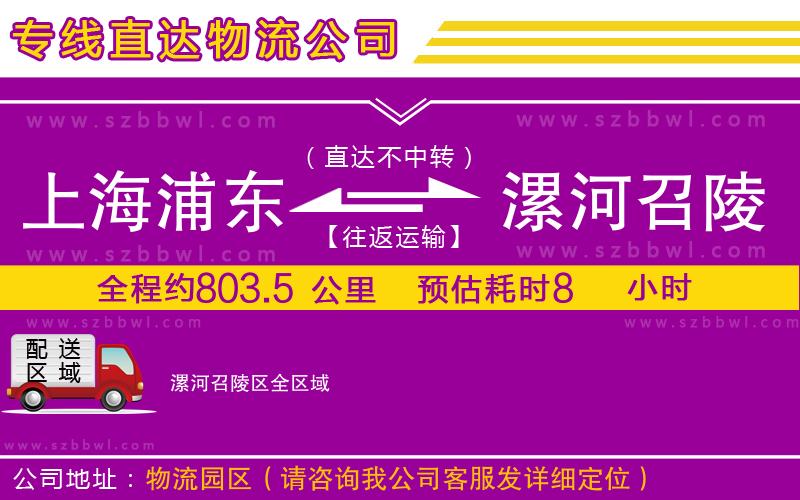 上海浦東區(qū)到漯河召陵區(qū)物流公司