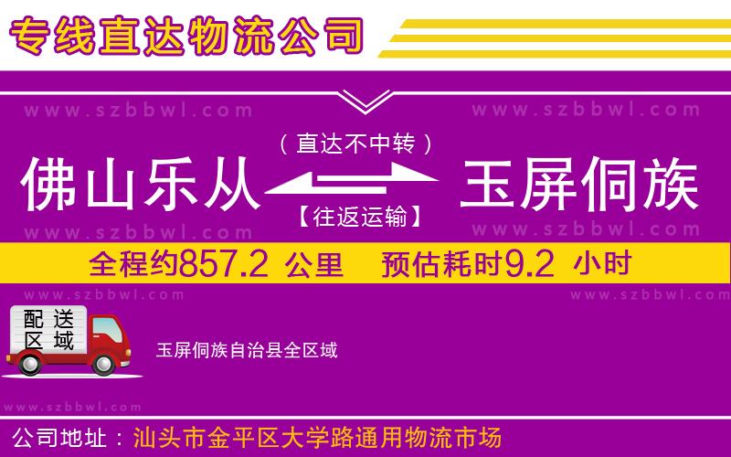 佛山樂(lè)從鎮(zhèn)到玉屏侗族自治縣物流專(zhuān)線