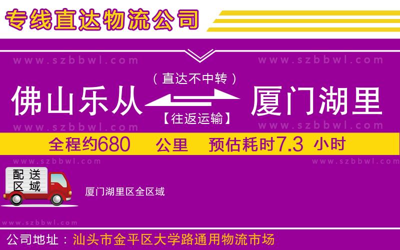 佛山樂(lè)從鎮(zhèn)到廈門(mén)湖里區(qū)物流專(zhuān)線