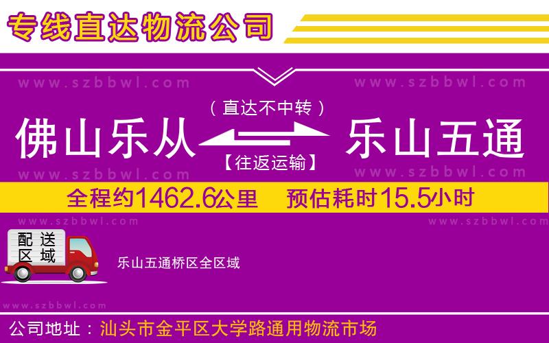 佛山樂從鎮(zhèn)到樂山五通橋區(qū)物流專線