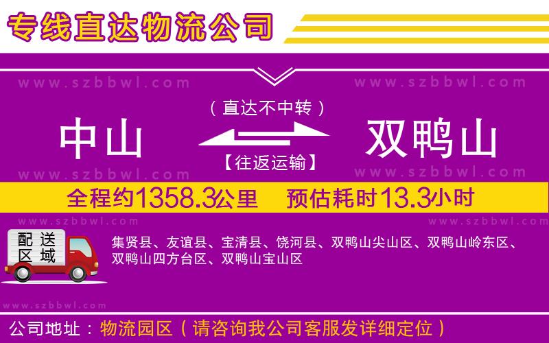 中山到雙鴨山物流專線