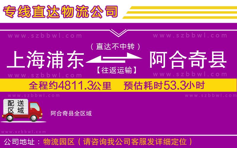 上海浦東區(qū)到阿合奇縣物流公司
