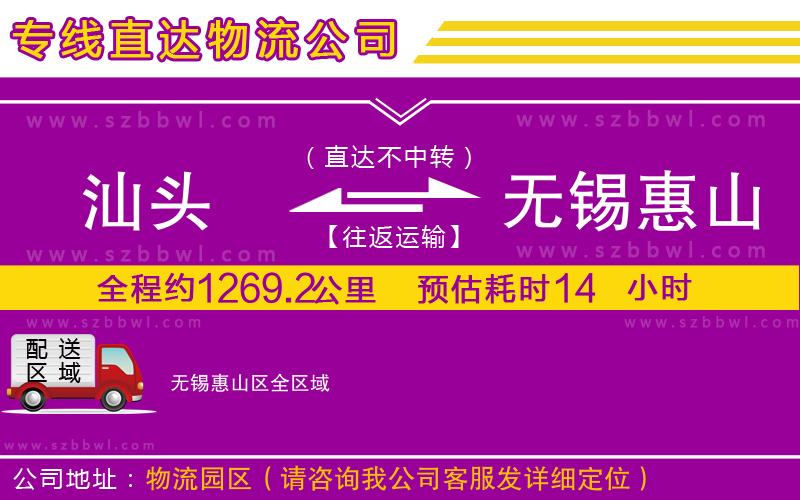 汕頭到無錫惠山區(qū)物流公司