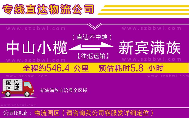 中山小欖到新賓滿族自治縣物流公司