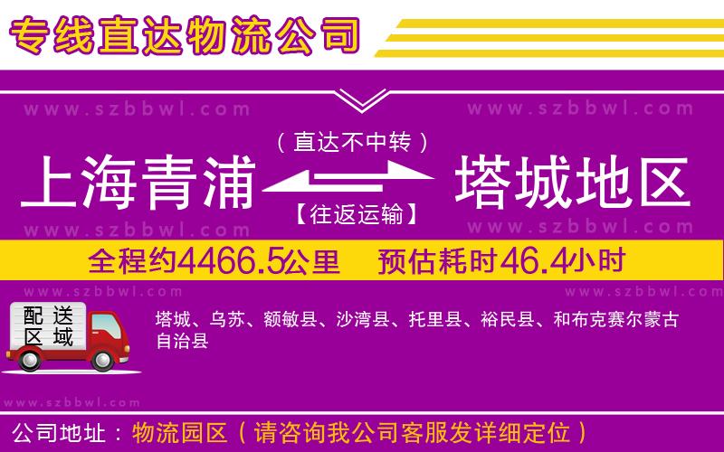 上海青浦區(qū)到塔城地區(qū)物流公司