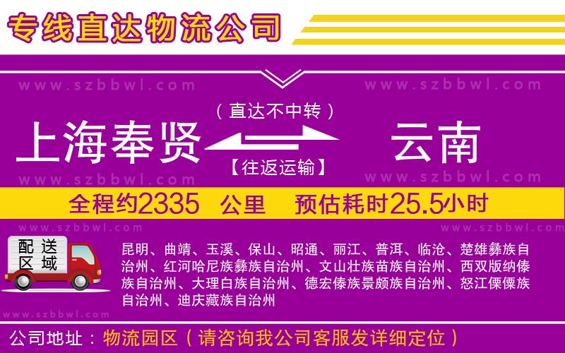 上海奉賢區(qū)到云南物流公司