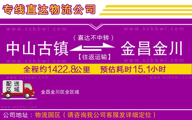 中山古鎮(zhèn)到金昌金川區(qū)物流專(zhuān)線