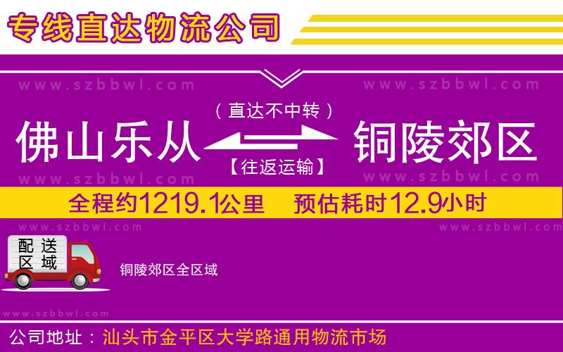佛山樂從鎮(zhèn)到銅陵郊區(qū)物流公司