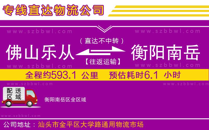 佛山樂從鎮(zhèn)到衡陽南岳區(qū)物流專線