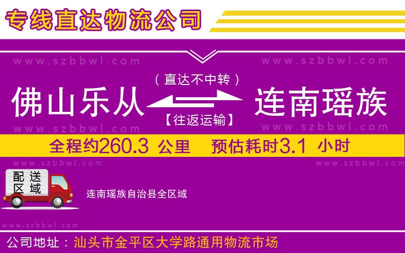 佛山樂從鎮(zhèn)到連南瑤族自治縣物流公司