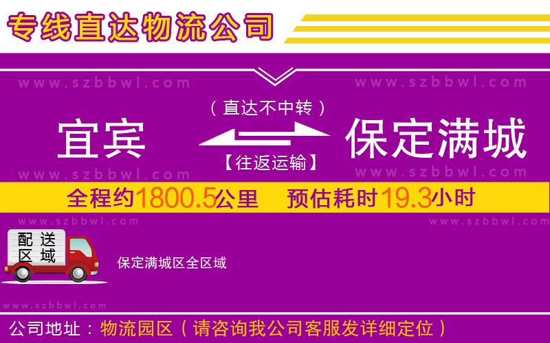 宜賓到保定滿城區(qū)物流專線