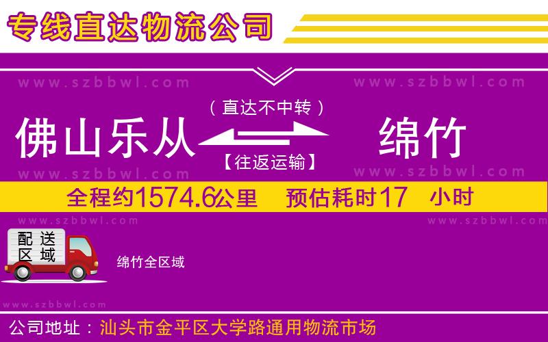 佛山樂從鎮(zhèn)到綿竹物流公司