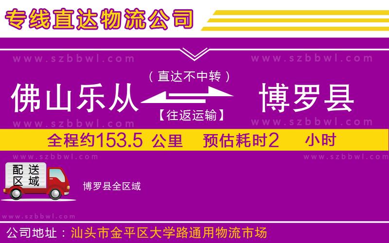 佛山樂從鎮(zhèn)到博羅縣物流專線