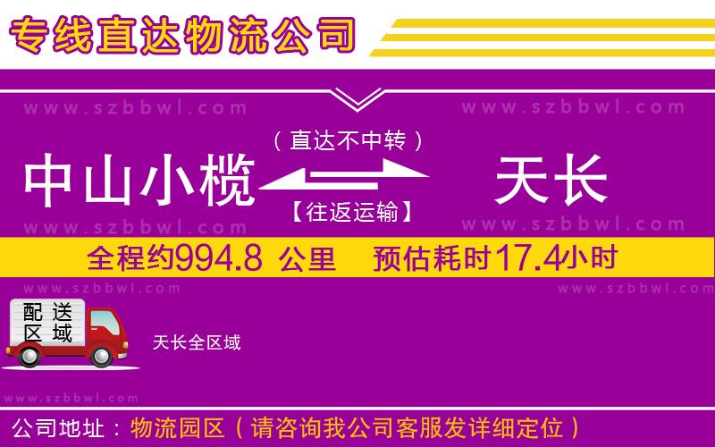中山小欖到天長(zhǎng)物流專線