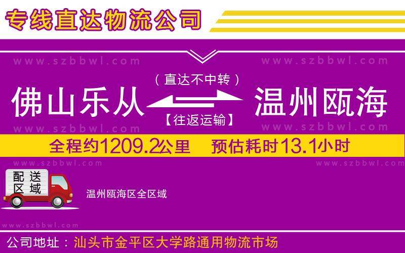 佛山樂(lè)從鎮(zhèn)到溫州甌海區(qū)物流公司