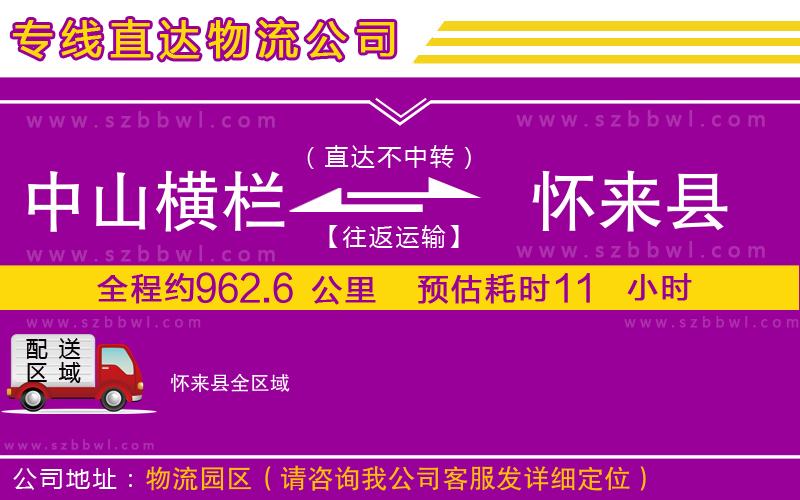 中山橫欄到懷來縣物流專線