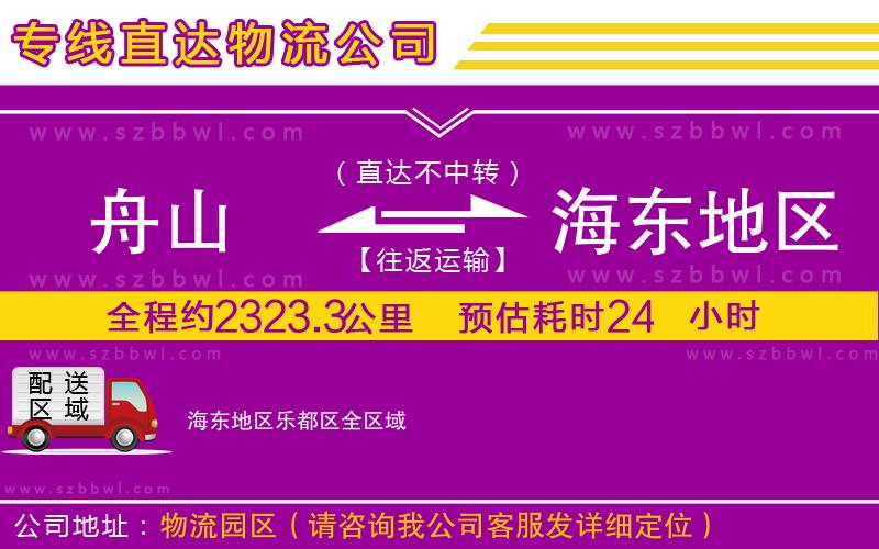 舟山到海東地區(qū)樂都區(qū)物流專線