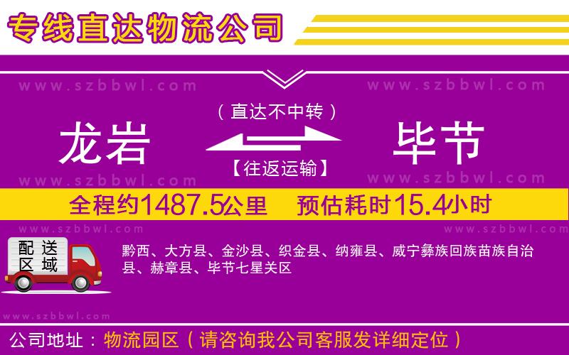 龍巖到畢節(jié)物流專線