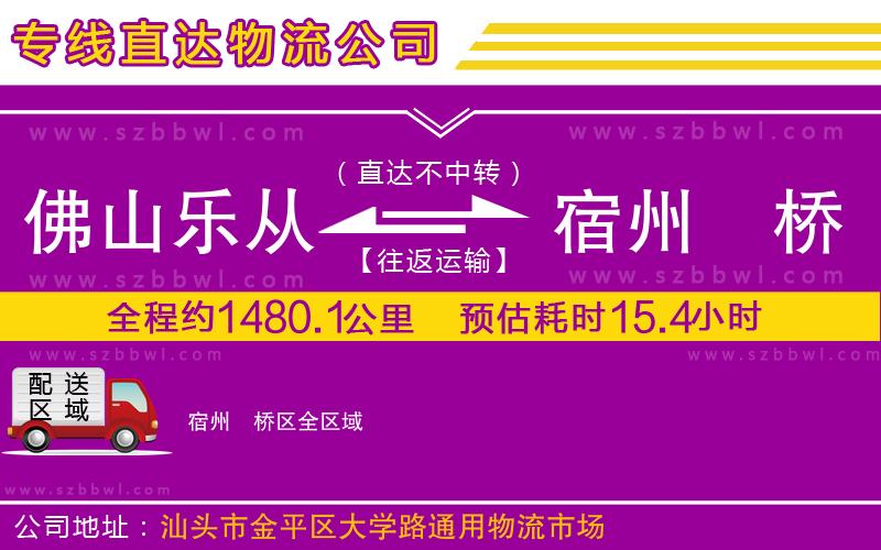 佛山樂從鎮(zhèn)到宿州埇橋區(qū)物流專線