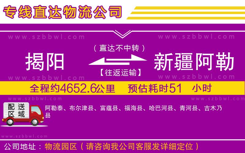 揭陽到新疆阿勒泰地區(qū)物流專線