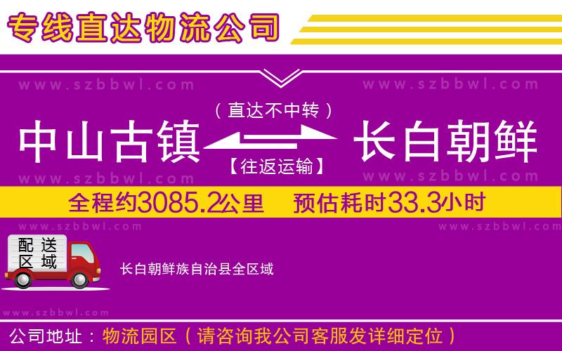 中山古鎮(zhèn)到長白朝鮮族自治縣物流專線