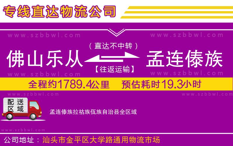 佛山樂從鎮(zhèn)到孟連傣族拉祜族佤族自治縣物流公司