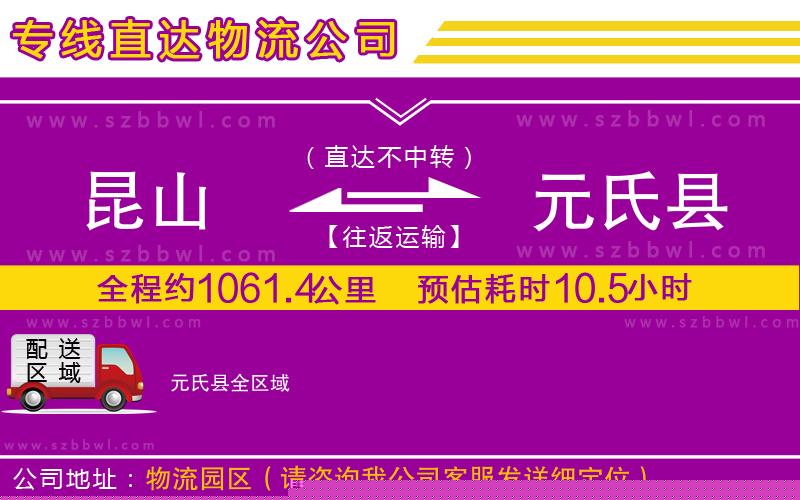 昆山到元氏縣物流專線