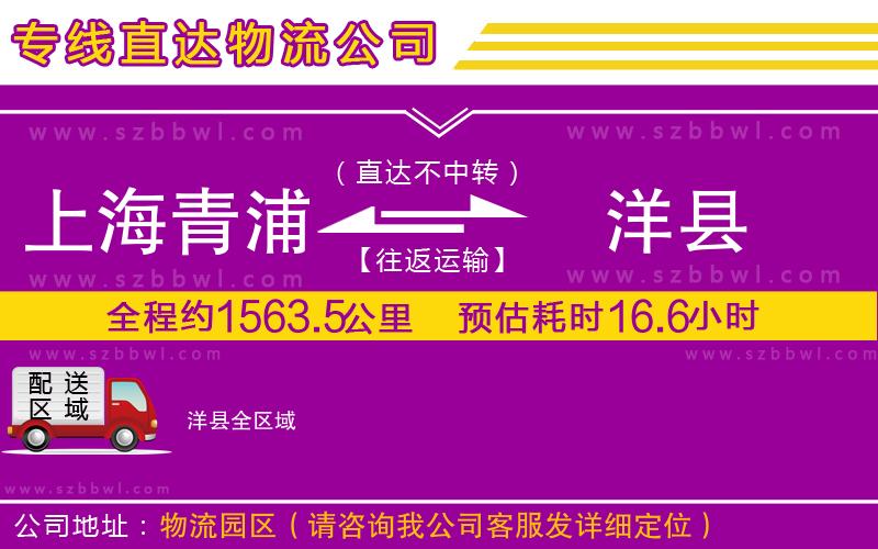 上海青浦區(qū)到洋縣物流公司