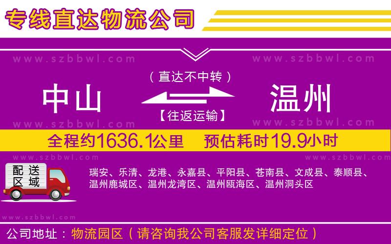 中山到溫州物流專(zhuān)線