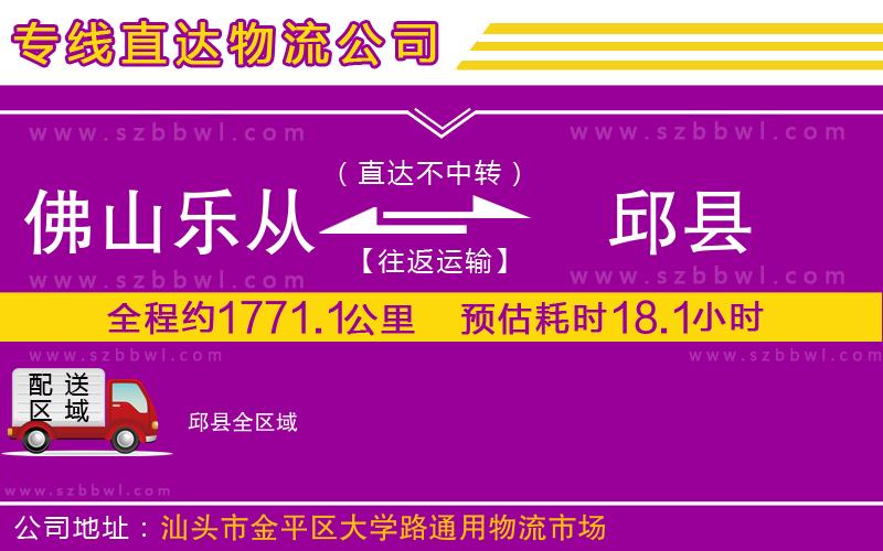 佛山樂從鎮(zhèn)到邱縣物流公司