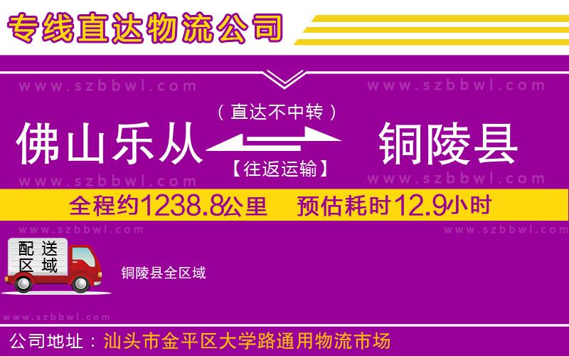 佛山樂從鎮(zhèn)到銅陵縣物流專線