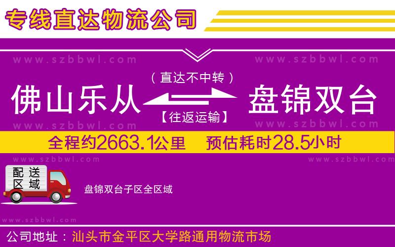 佛山樂(lè)從鎮(zhèn)到盤(pán)錦雙臺(tái)子區(qū)物流專(zhuān)線(xiàn)