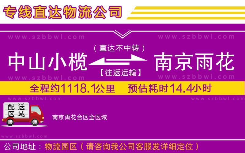 中山小欖到南京雨花臺(tái)區(qū)物流專線