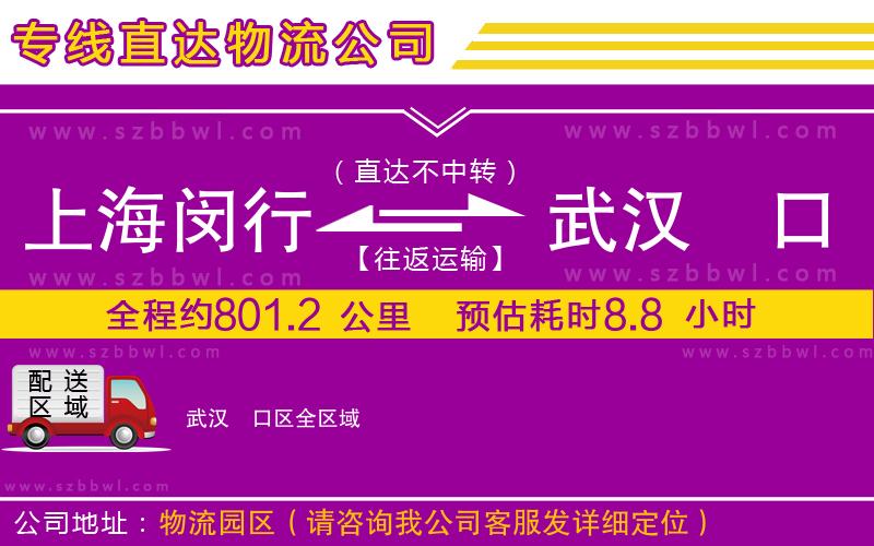 上海閔行區(qū)到武漢硚口區(qū)物流公司