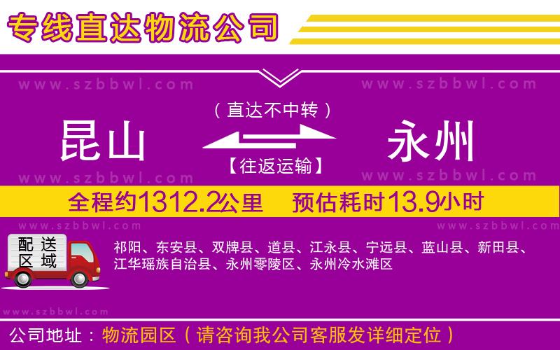 昆山到永州物流公司