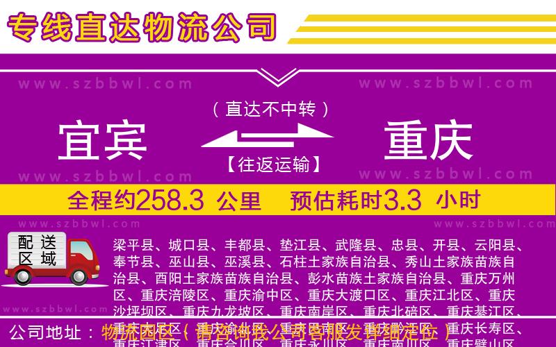 宜賓到重慶物流公司