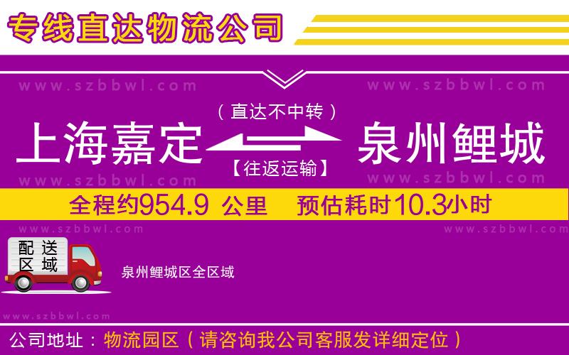 上海嘉定區(qū)到泉州鯉城區(qū)物流專線