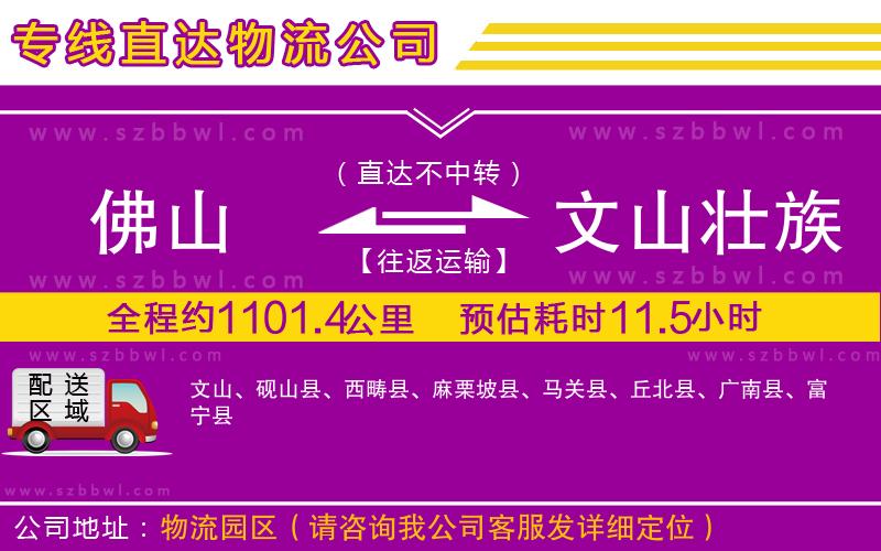 佛山到文山壯族苗族自治州物流專線