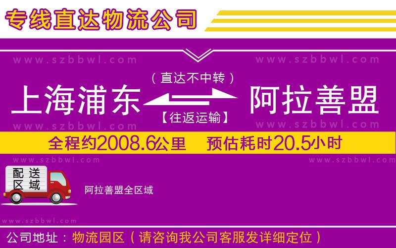 上海浦東區(qū)到阿拉善盟物流公司