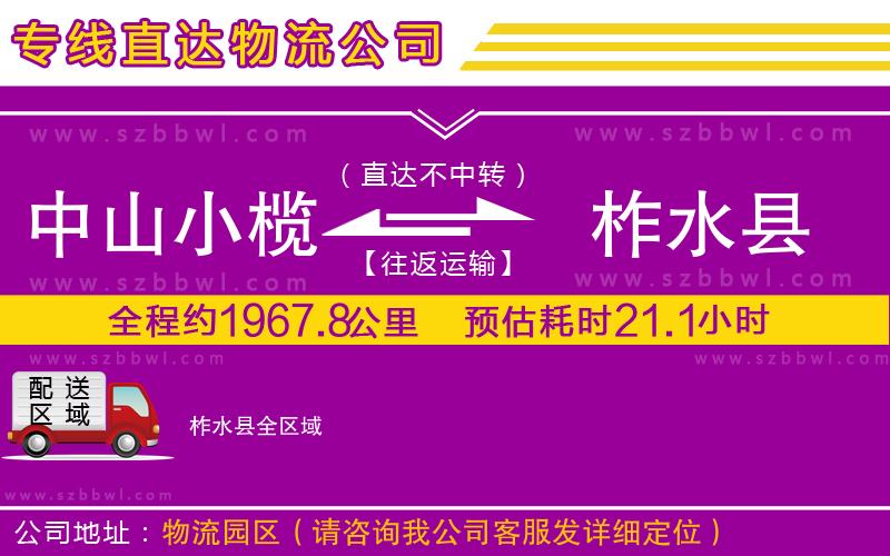 中山小欖到柞水縣物流專線